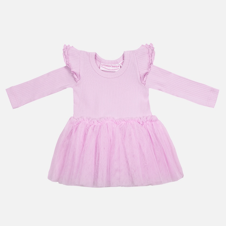 girls lilac long sleeve tutu dress