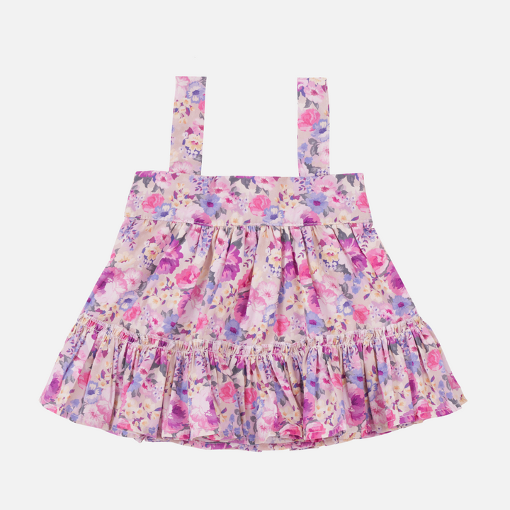 girls floral suspender skirt 