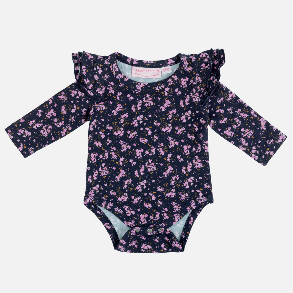 baby girl long sleeve floral bodysuit 