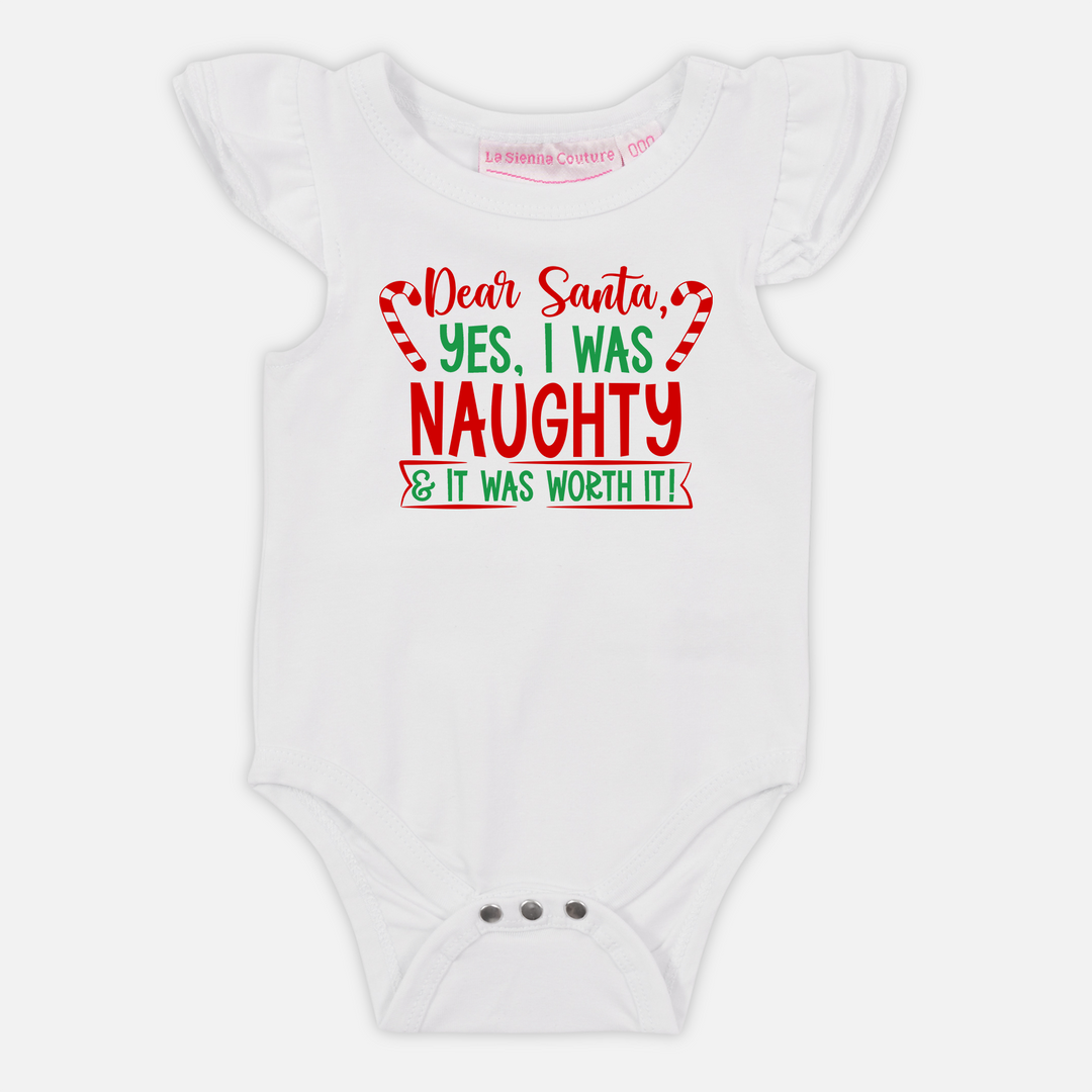 Yes I Was Naughty It Was Worth It - Short Sleeve Flutter - Custom