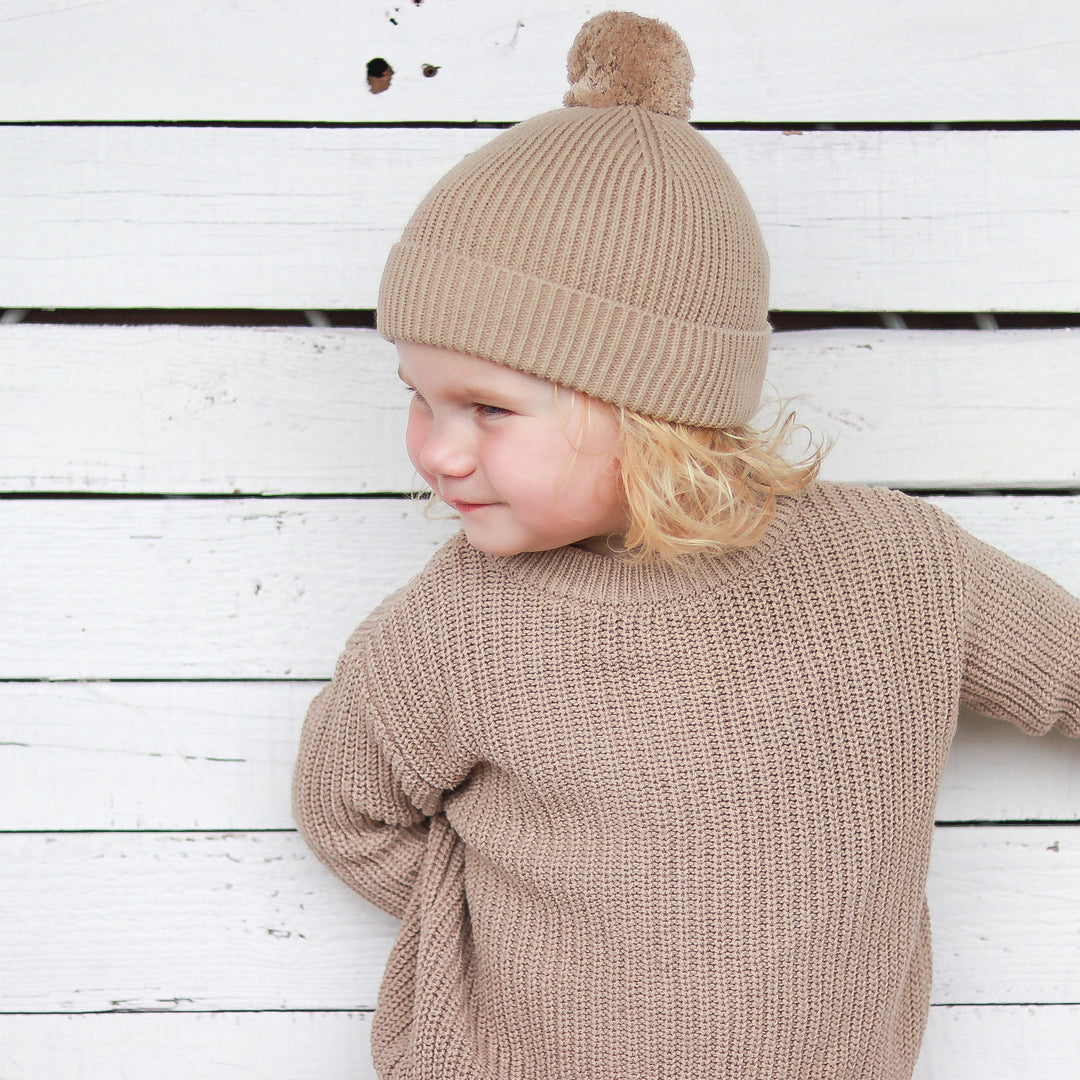 Knitted Beanie - Almond