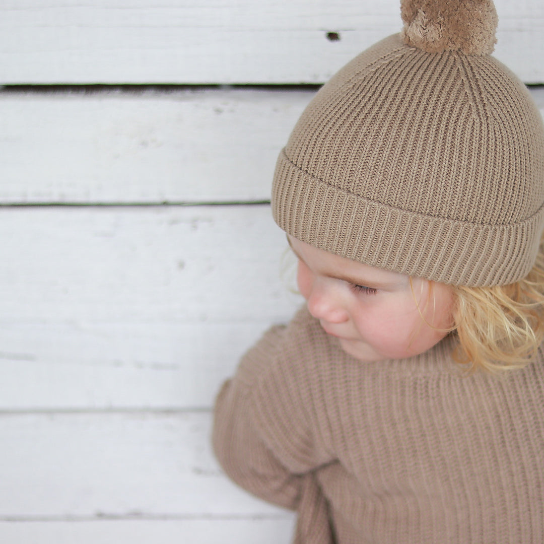 Knitted Beanie - Almond