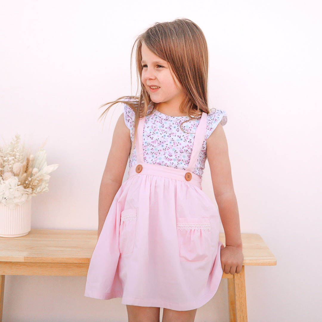 Suspender Skirt - Baby Pink