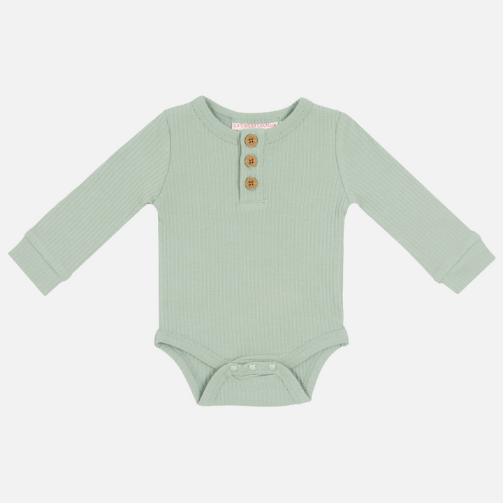 Cozy Long Sleeve Bodysuit/Top - Basil