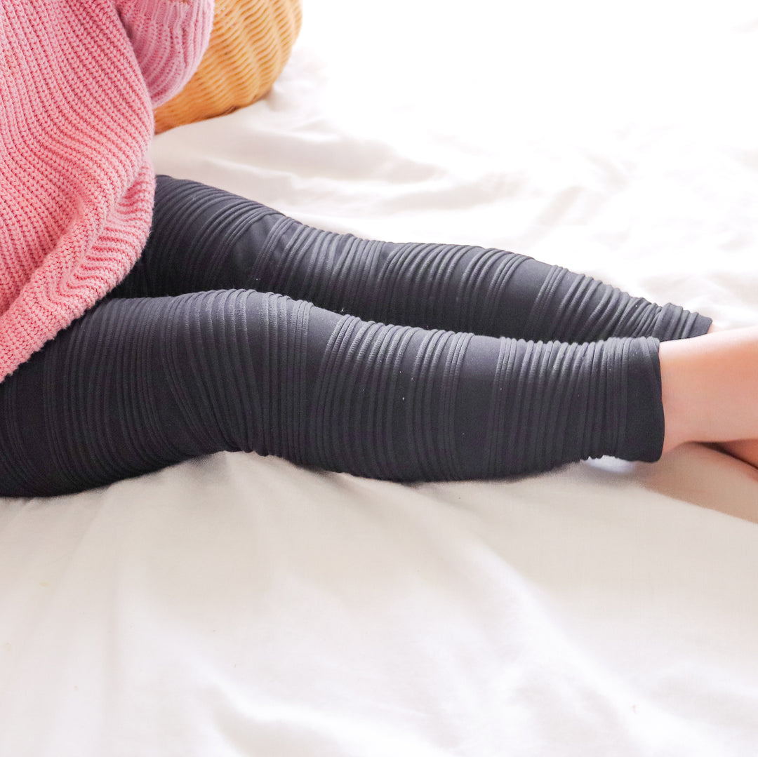 Baby girl black ribbed leggings