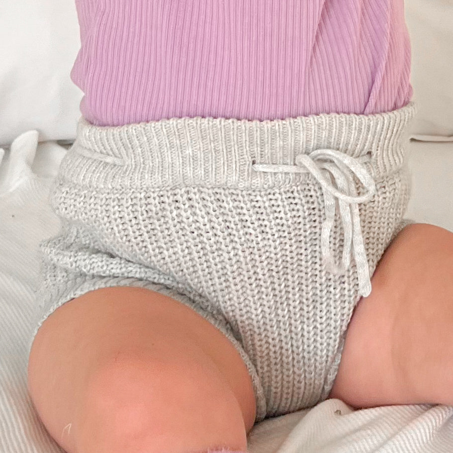 Chunky Knit Bloomers - Cloud Grey