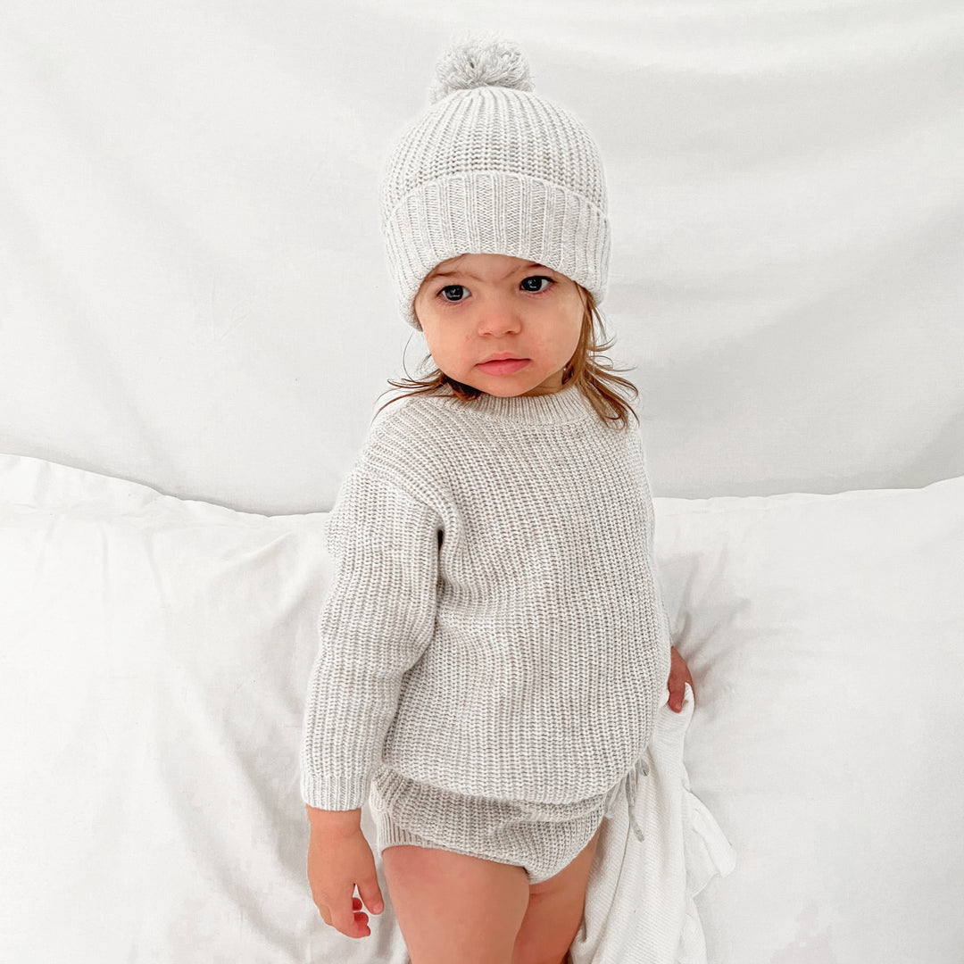 Chunky Knit Bloomers - Cloud Grey