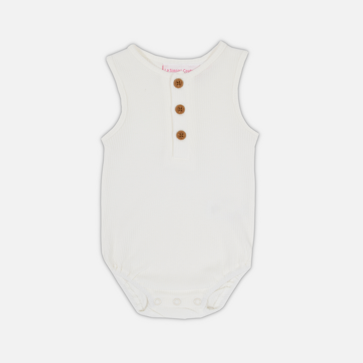 Alfie Waffle Romper - Coconut