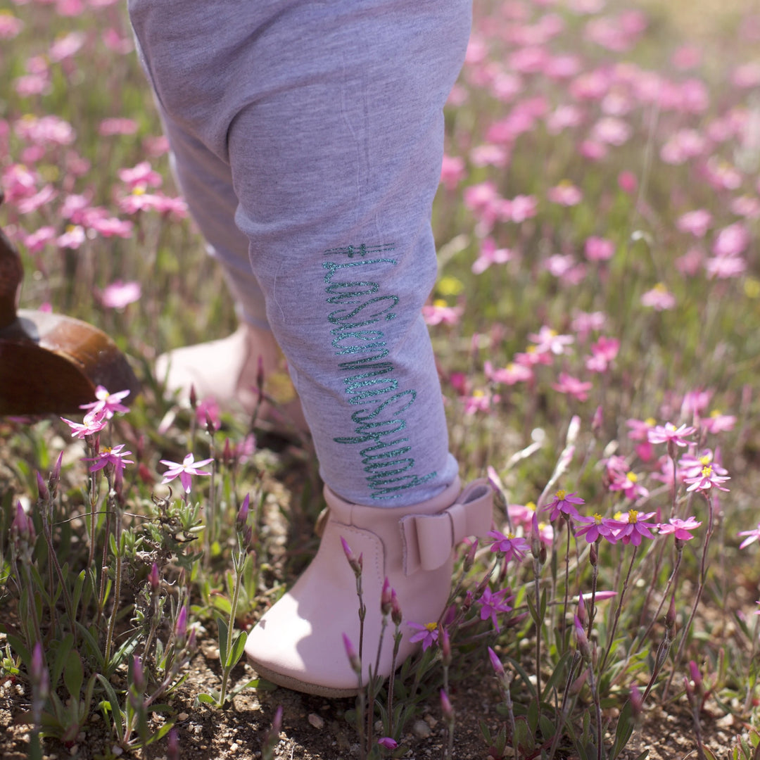 Personalised Grey Leggings - Vinyl - Custom Name