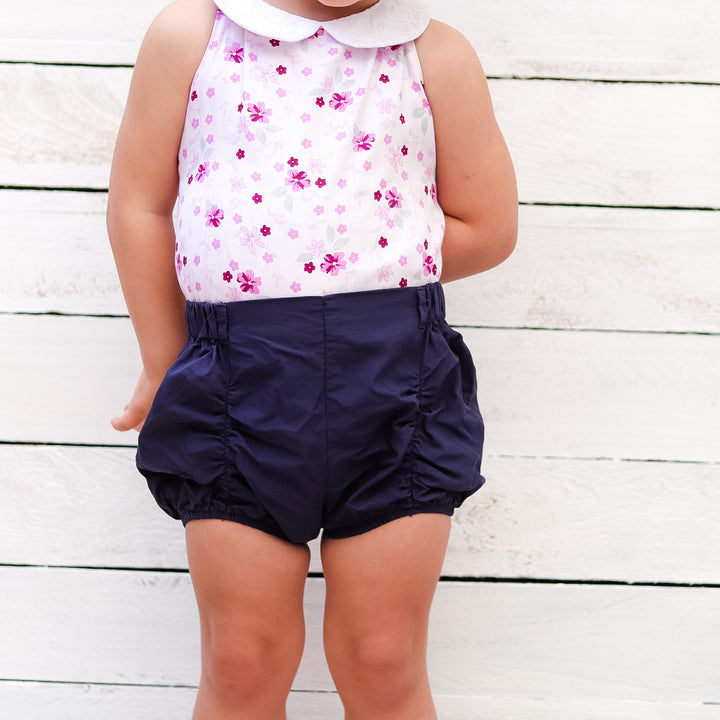 Shorts & Bow - Navy