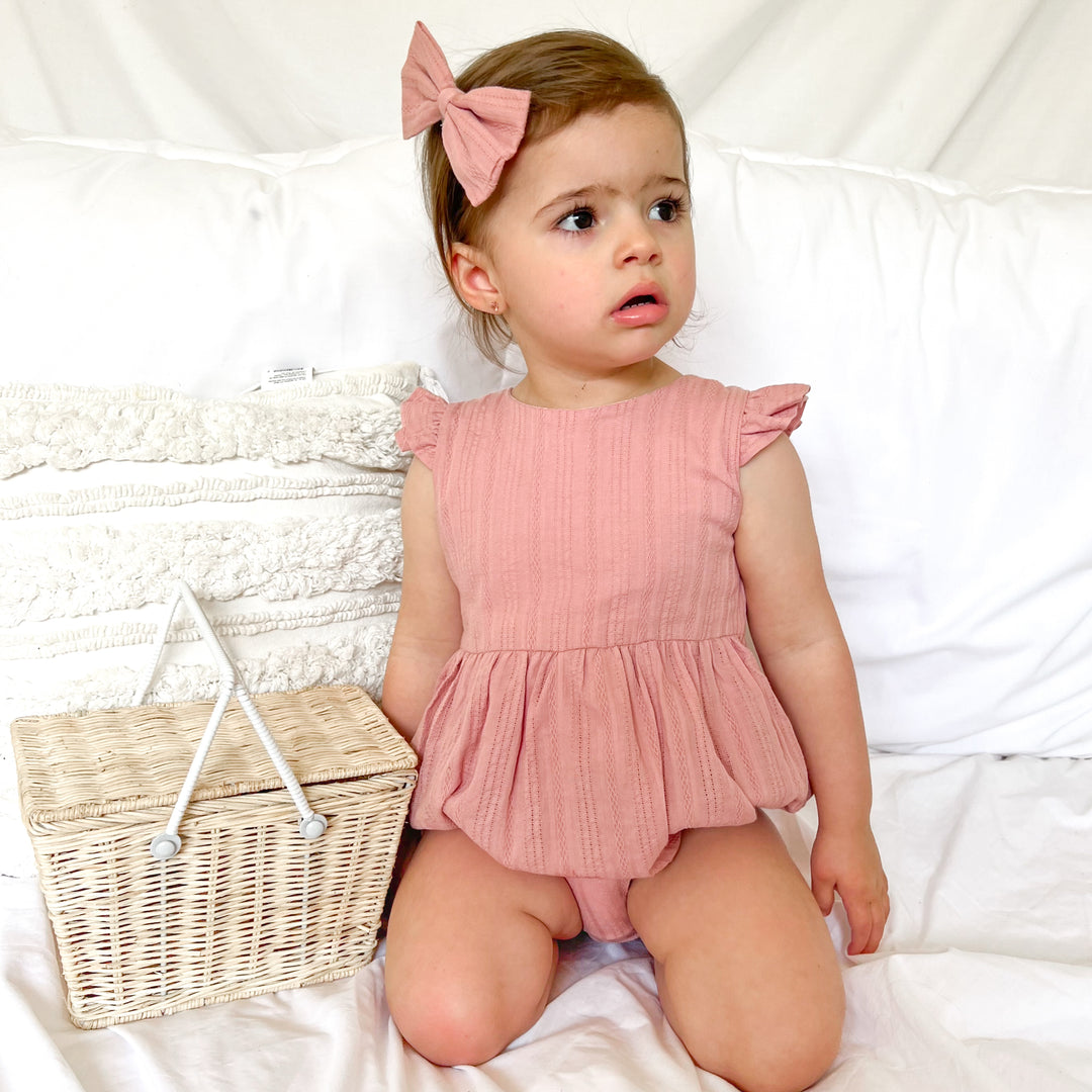 Noella Bubble Romper - Dusty Pink