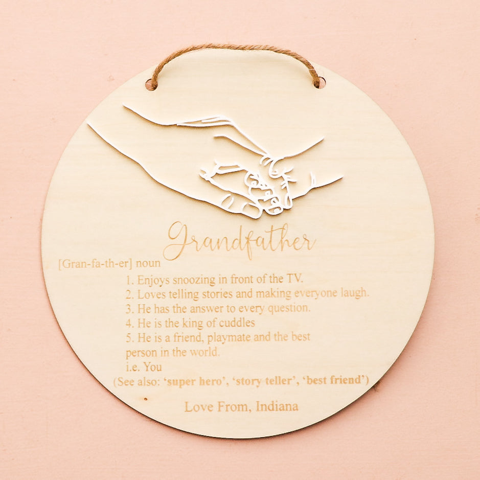 Father's Day Definition Grandfather Plaque - One Child