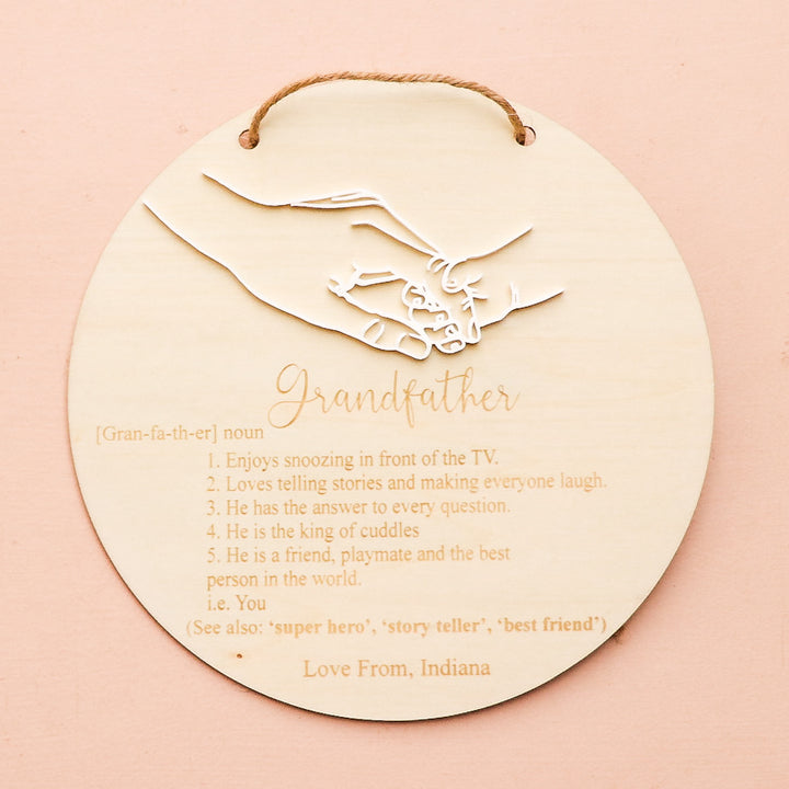 Father's Day Definition Grandfather Plaque - One Child