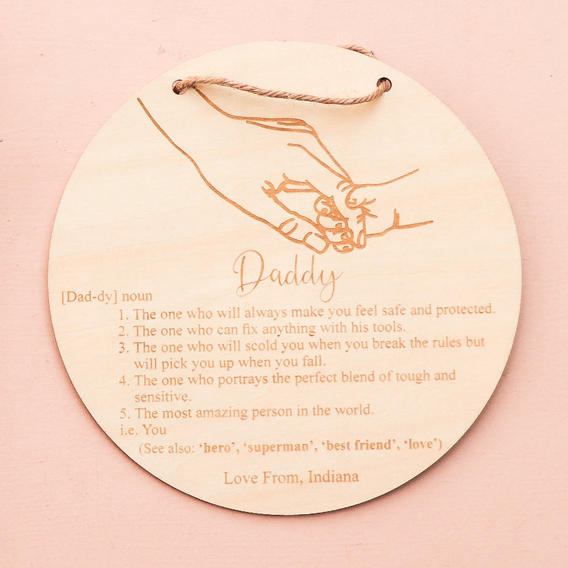 Father's Day Definition Father Plaque - One Child