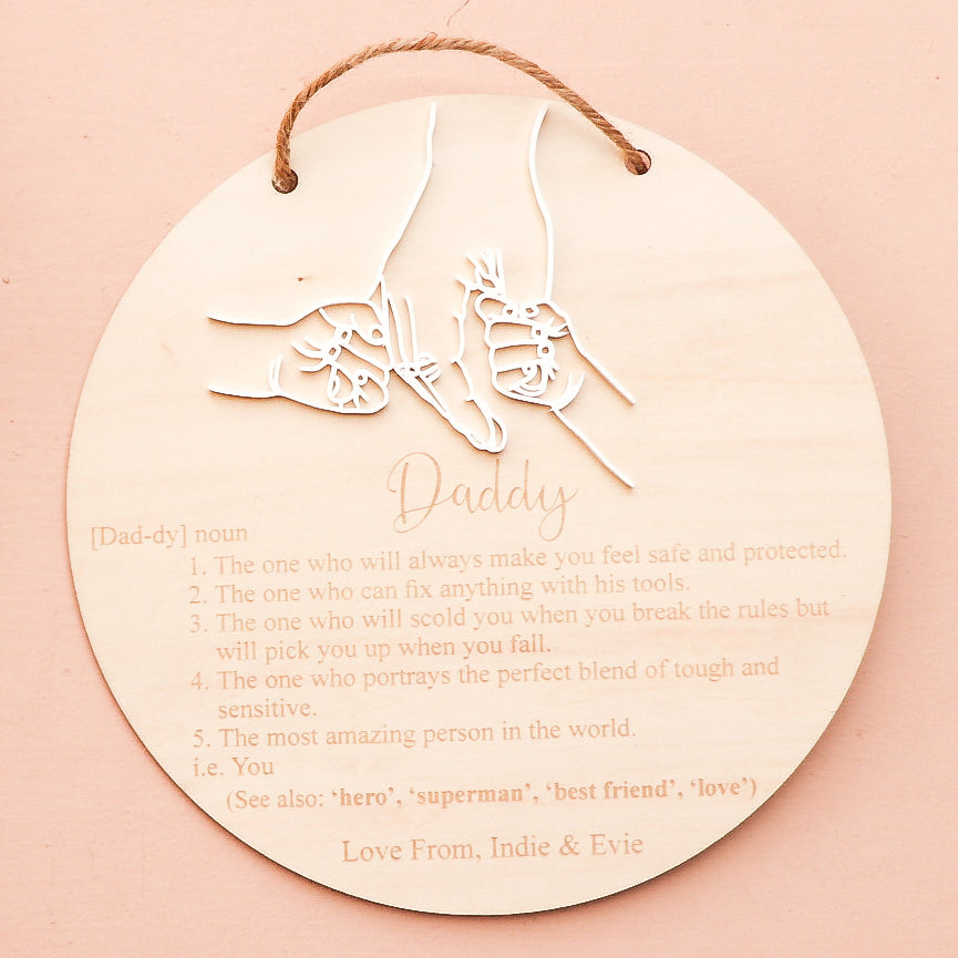 Father's Day Definition Father Plaque - Multiple Children