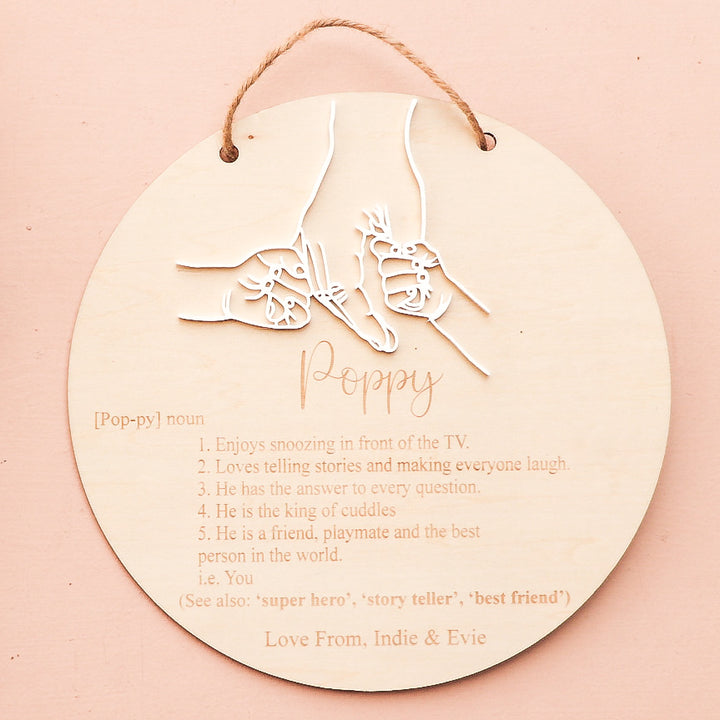 Father's Day Definition Grandfather Plaque - Multiple Children