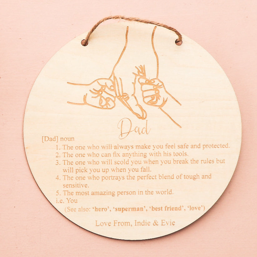 Father's Day Definition Father Plaque - Multiple Children