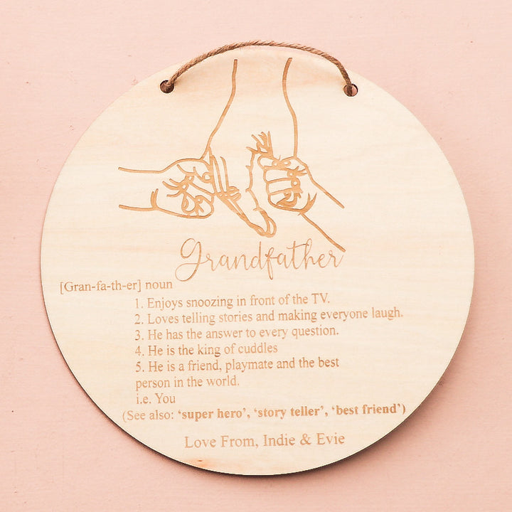 Father's Day Definition Grandfather Plaque - Multiple Children