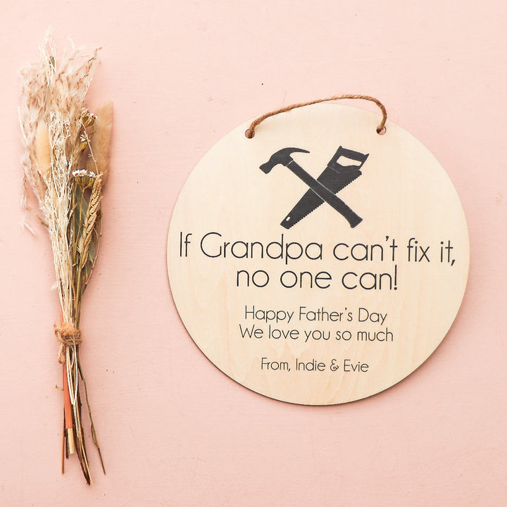 Father's Day Plaque - If... can't fix it - Saw & Hammer