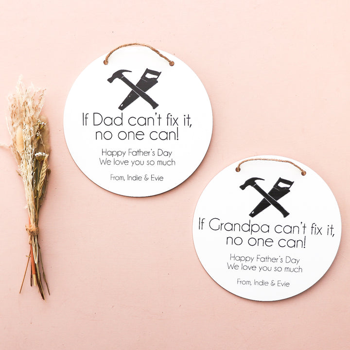 Father's Day Plaque - If... can't fix it - Saw & Hammer