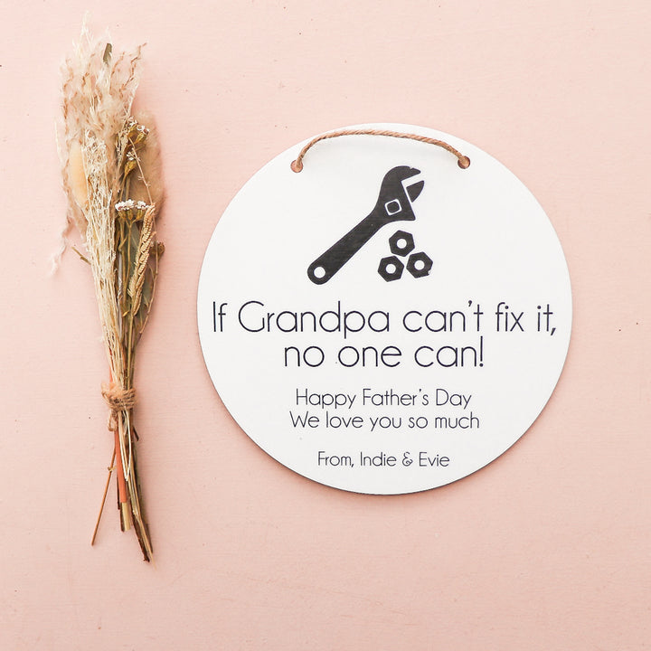 Father's Day Plaque - If... can't fix it - Spanner & Bolts