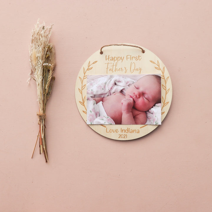 Father's Day Photo Plaque - Happy First Father's Day