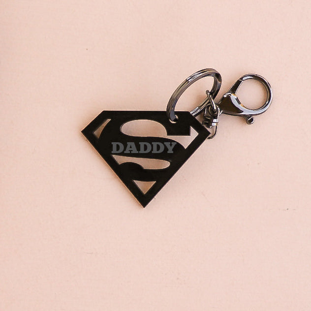 Father's Day Black Acrylic Keyring - Super...