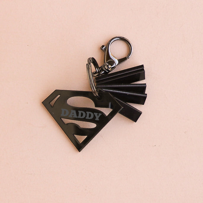 Father's Day Black Acrylic Keyring - Super...