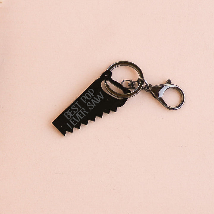 Father's Day Black Acrylic Keyring - Best... I Ever Saw