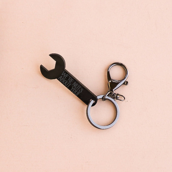 Father's Day Black Acrylic Keyring - We're Nuts about you!