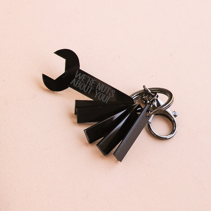 Father's Day Black Acrylic Keyring - We're Nuts about you!