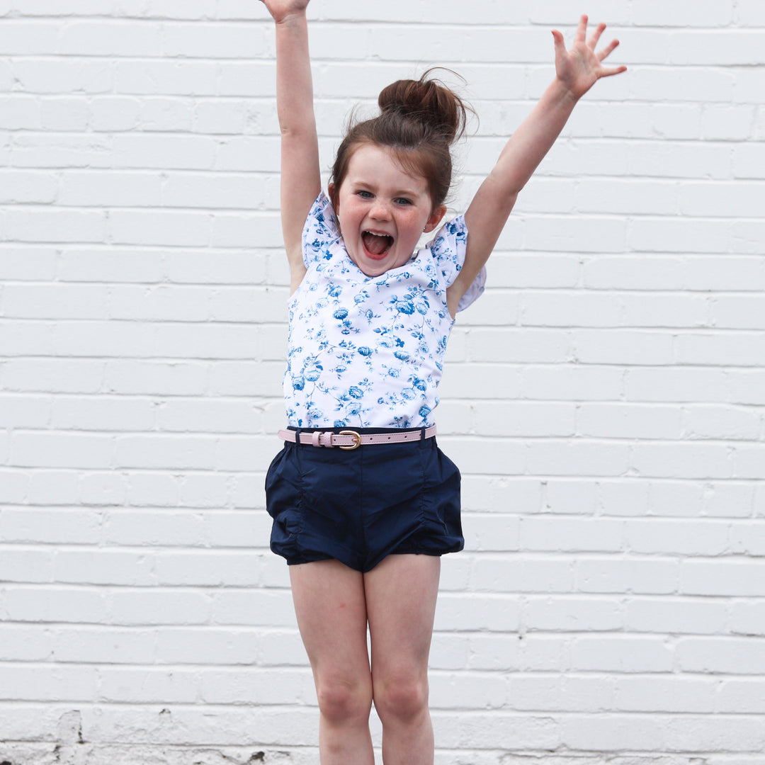 Shorts & Bow - Navy