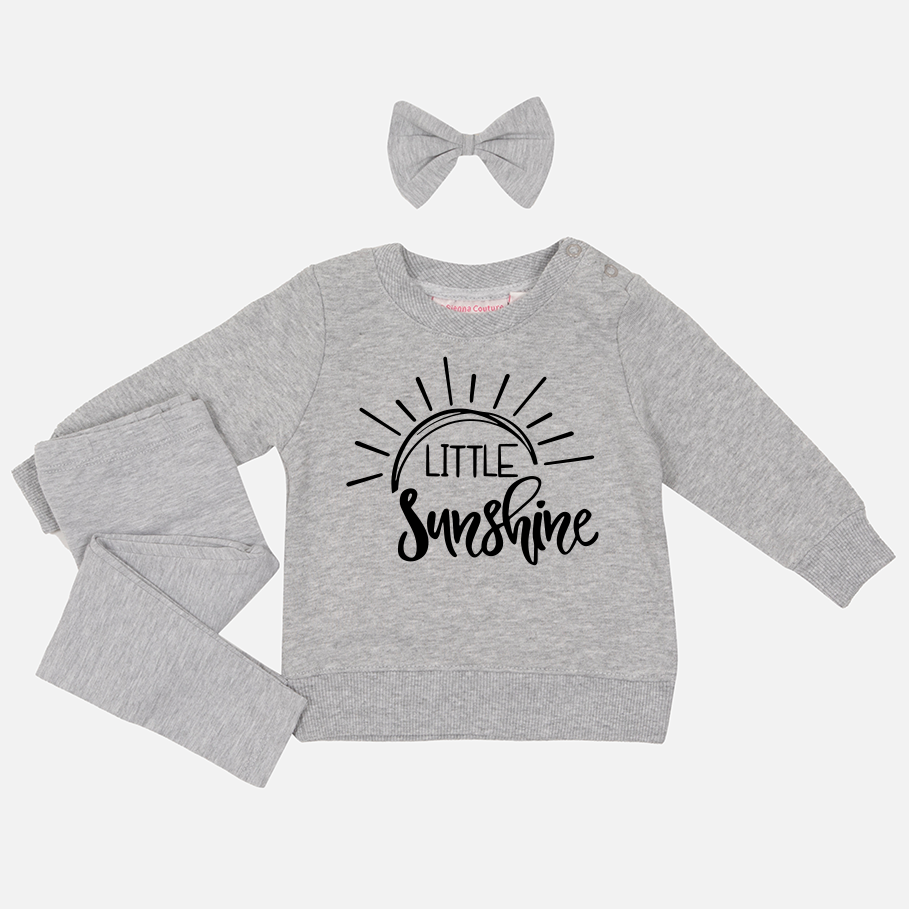 Personalised Crew Neck & Leggings - Grey