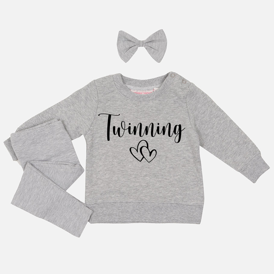 Personalised Crew Neck & Leggings - Grey