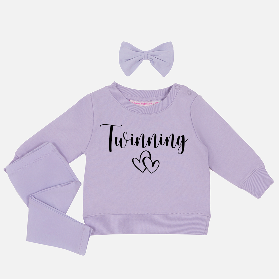 Personalised Crew Neck & Leggings - Lilac