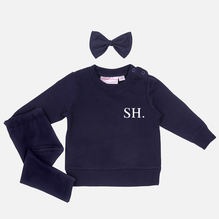 Personalised Crew Neck & Leggings - Navy