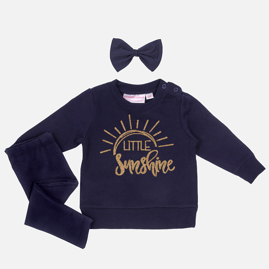 Personalised Crew Neck & Leggings - Navy