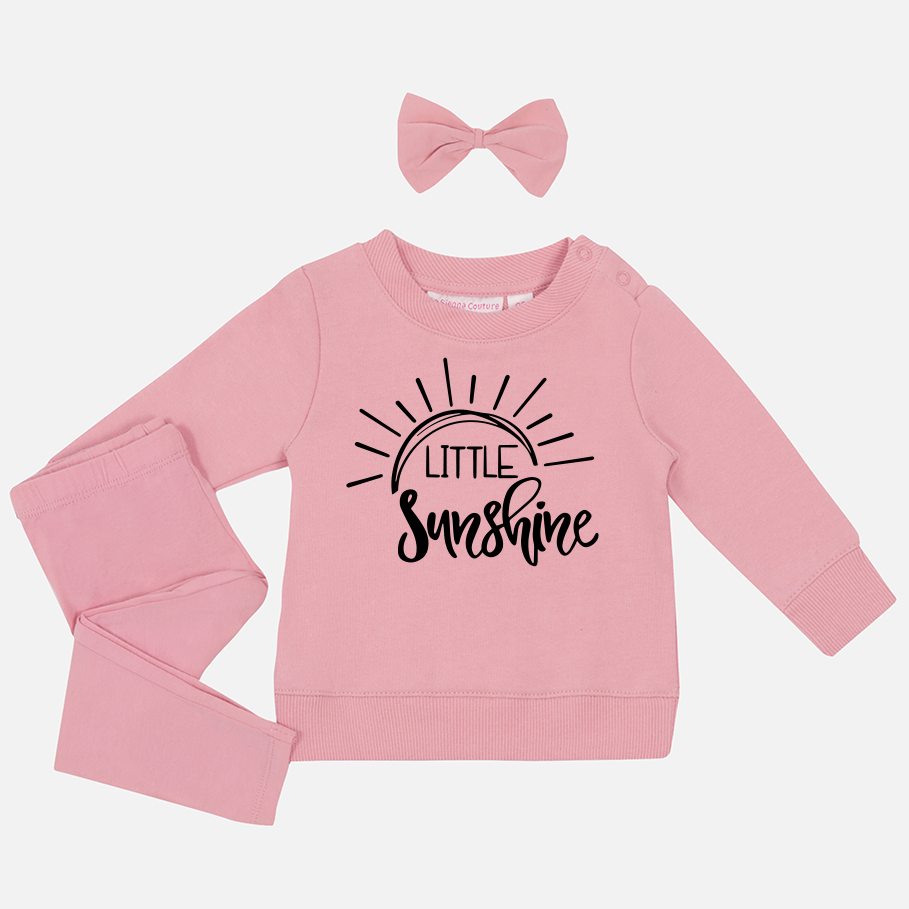 Personalised Crew Neck & Leggings - Parisian Pink