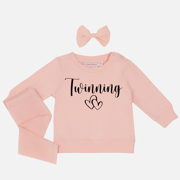 Personalised Crew Neck & Leggings - Peach