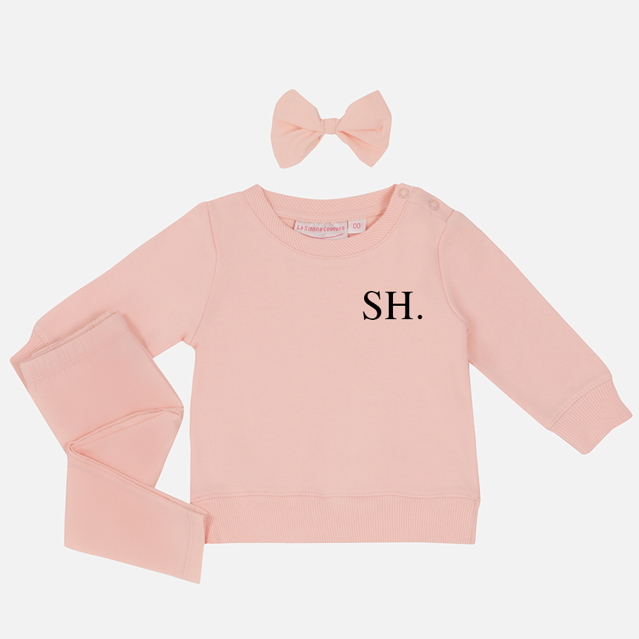 Personalised Crew Neck & Leggings - Peach