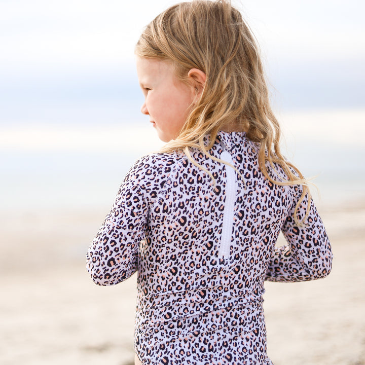 Long Sleeve Swimsuit - Peachy Leopard