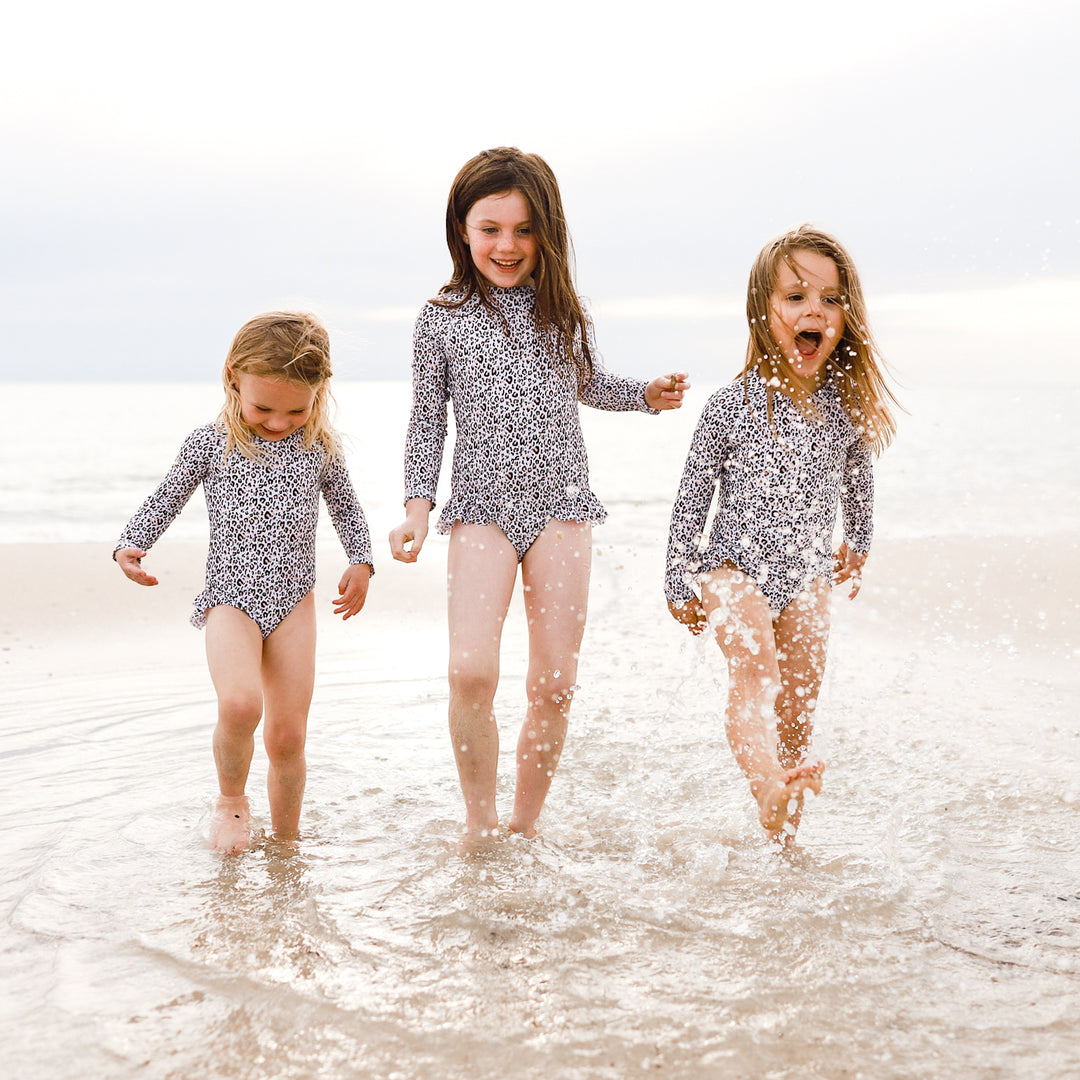 Long Sleeve Swimsuit - Peachy Leopard