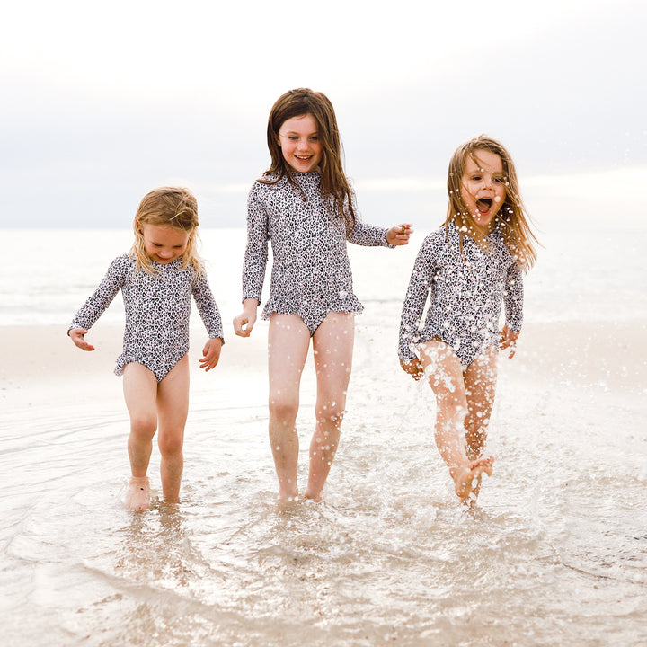 Long Sleeve Swimsuit - Peachy Leopard