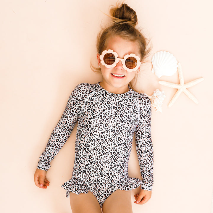 Long Sleeve Swimsuit - Peachy Leopard