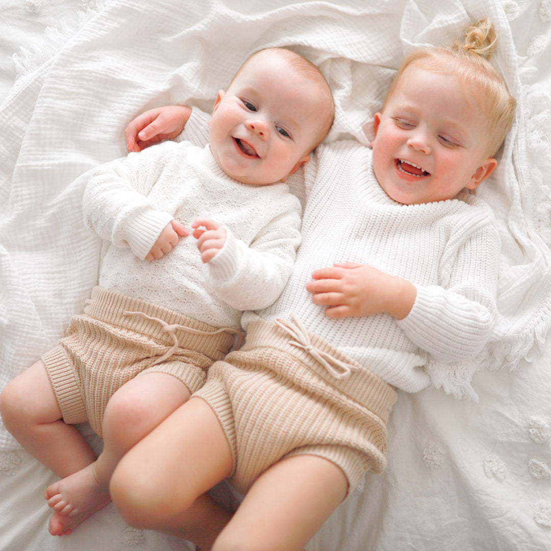 oatmeal baby chunky knitted bloomers