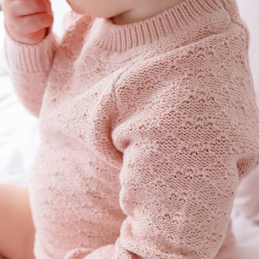 Montee Knitted Romper - Rose Quartz