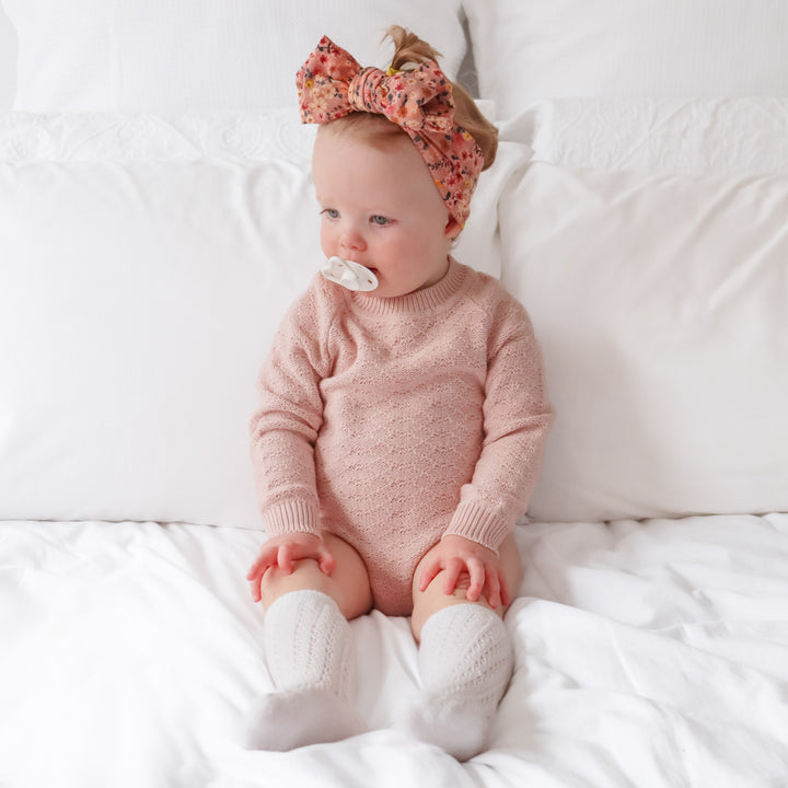 Montee Knitted Romper - Rose Quartz