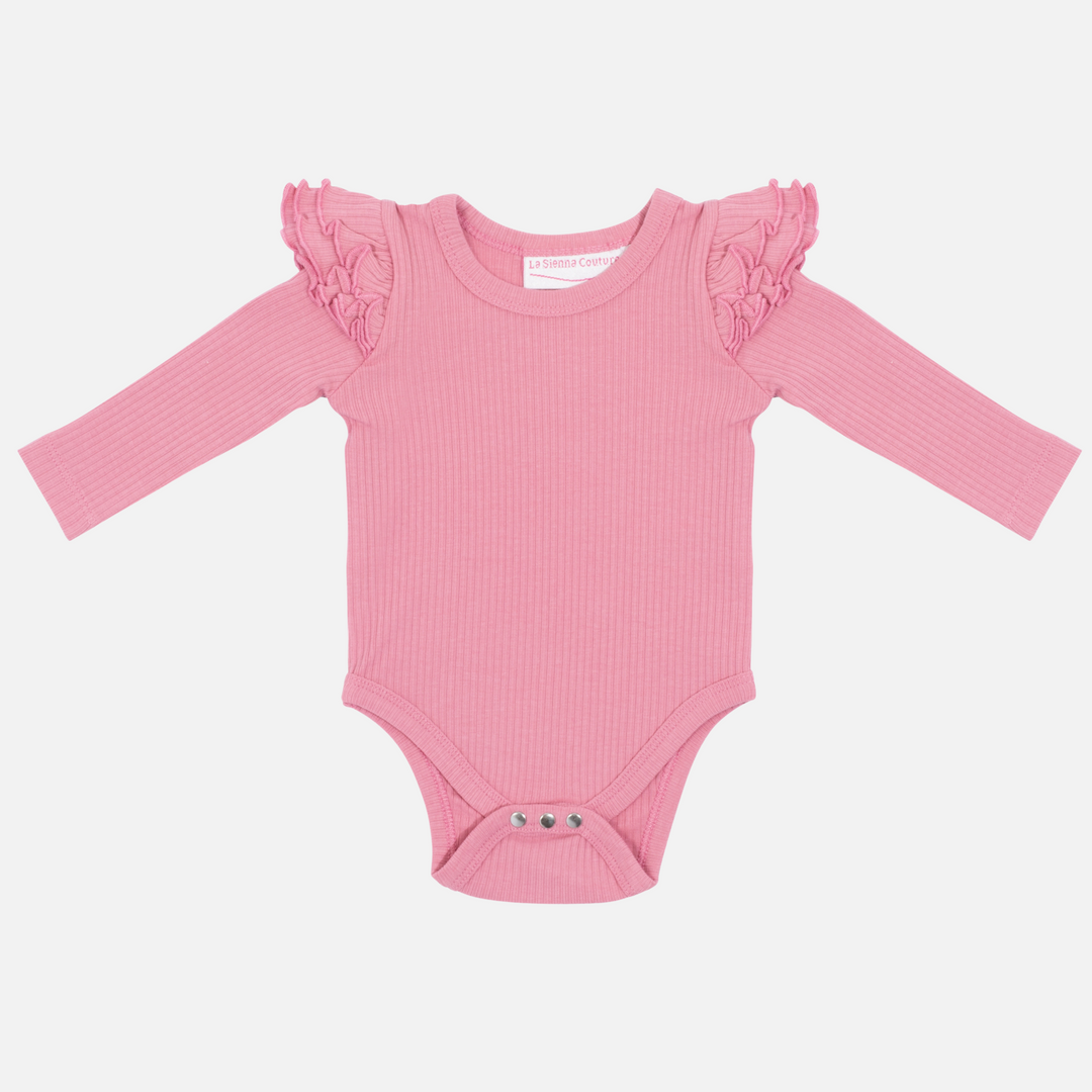 baby berry long sleeve bodysuit with flutter