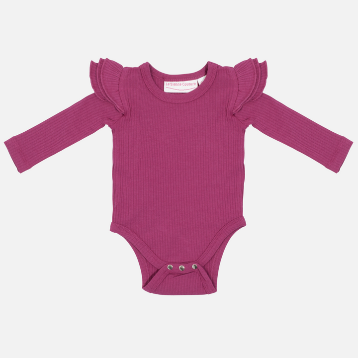 Cozy Long Sleeve Flutter - Raspberry