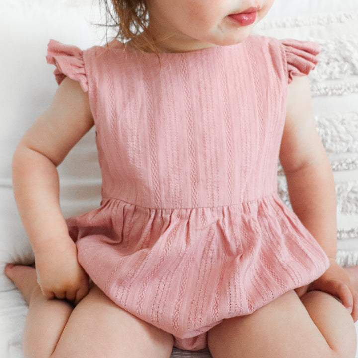 Noella Bubble Romper - Dusty Pink